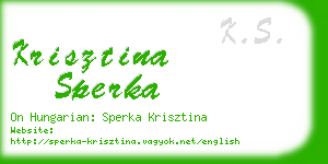 krisztina sperka business card